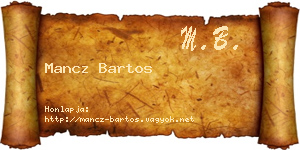 Mancz Bartos névjegykártya